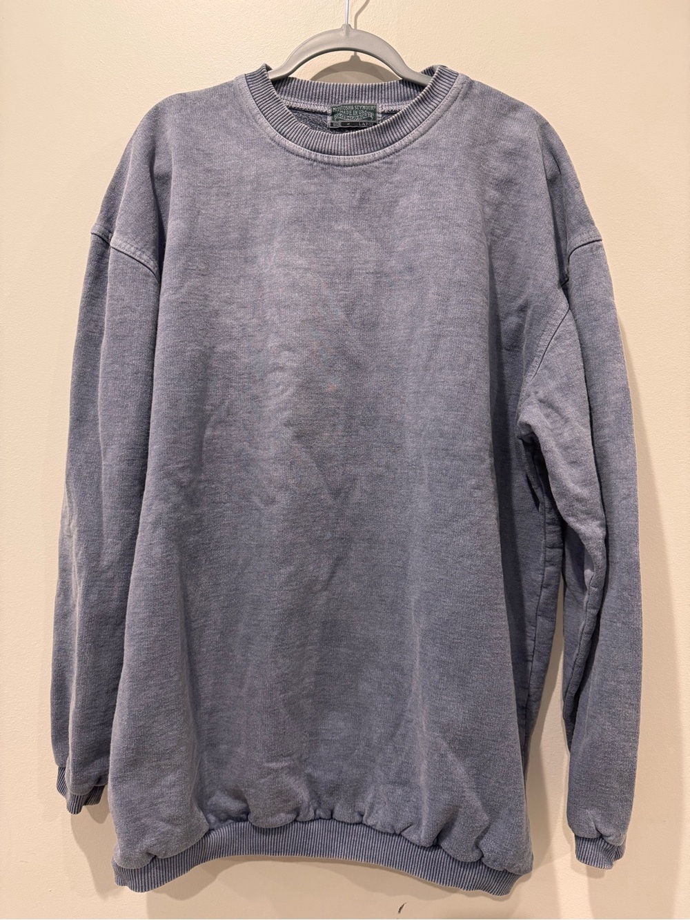McIntosh & Seymour Sz Large Vintage Rugby Sweatshirt in Sun-washed Blue
